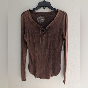 Witness Acid Wash Brown Longsleeve Shirt